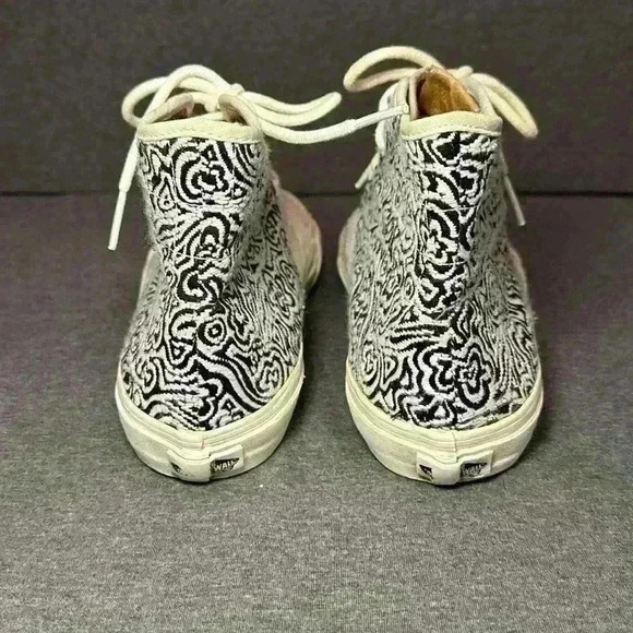 Vans Sk8 Hi TC6D Woven Flower Black White Skateboard Shoes Mens 9.5/Womens 11 - Picture 7 of 15